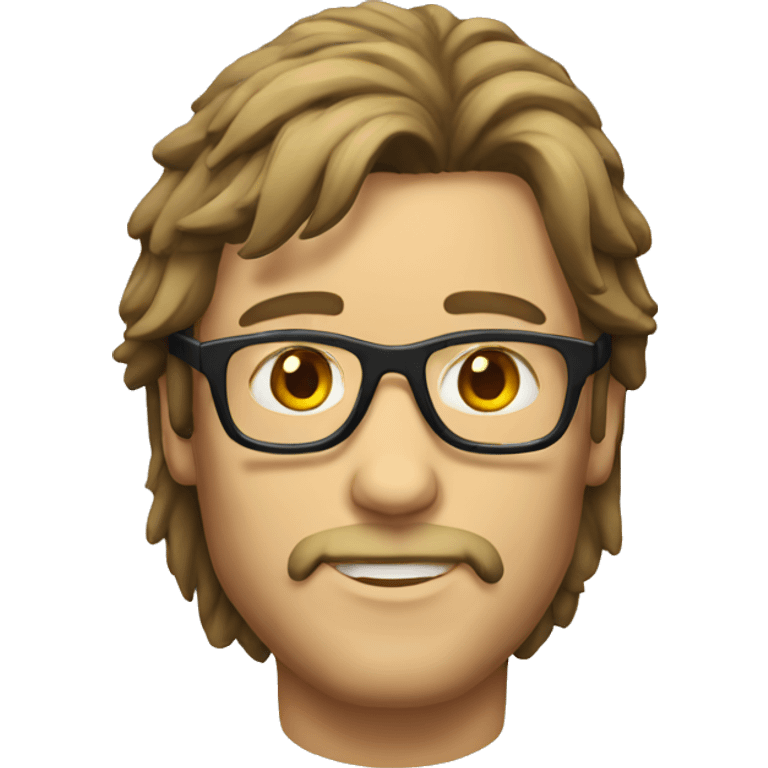 Guy mullet glasses  emoji