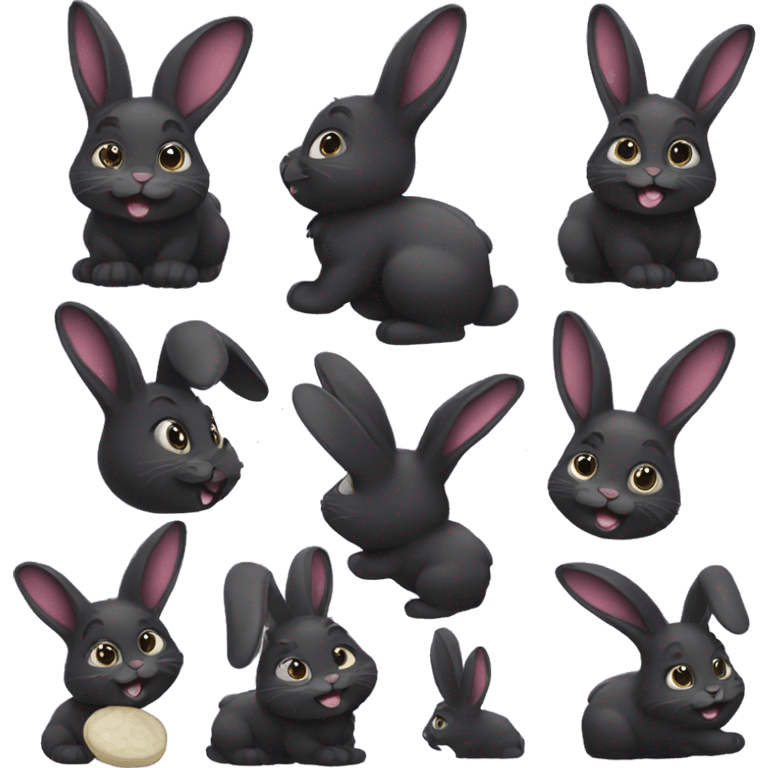 Black sweet bunny emoji