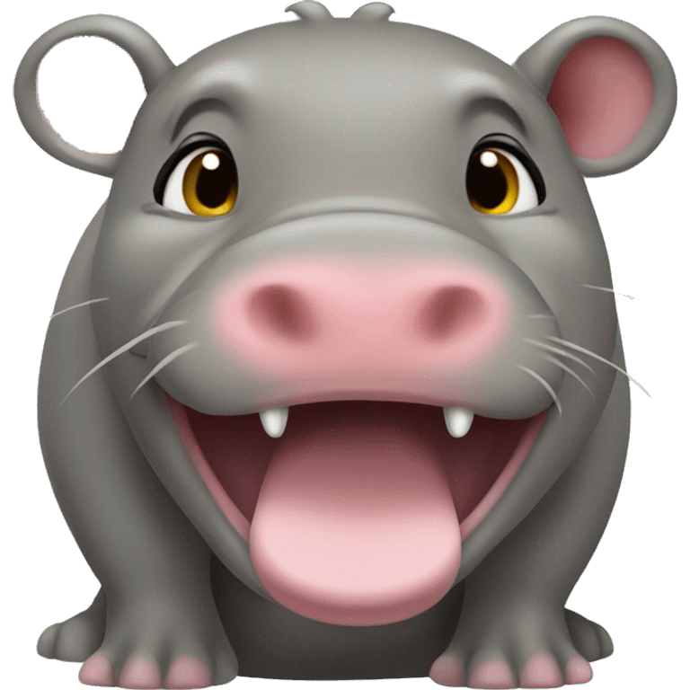 A weasel kissing a hippo emoji