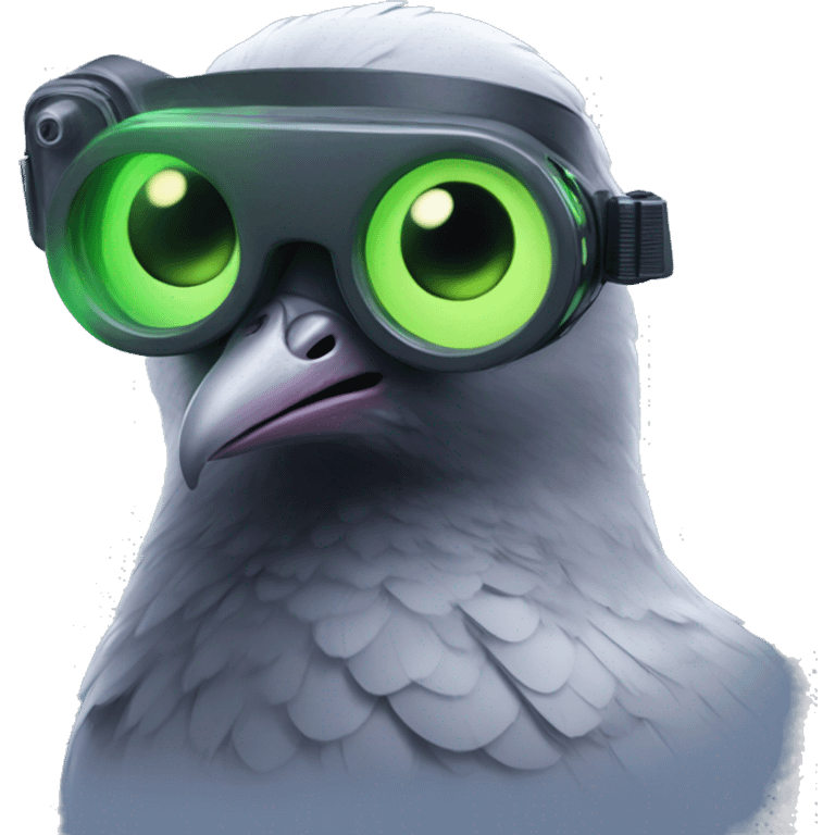 pixar pidgeon wearing night vision goggles emoji