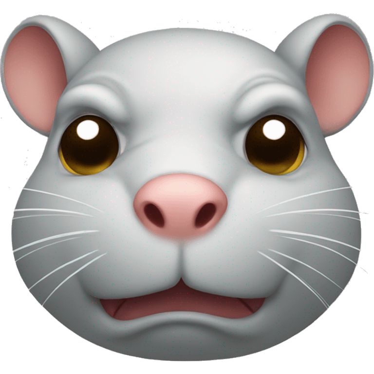 super fat angry rat head emoji