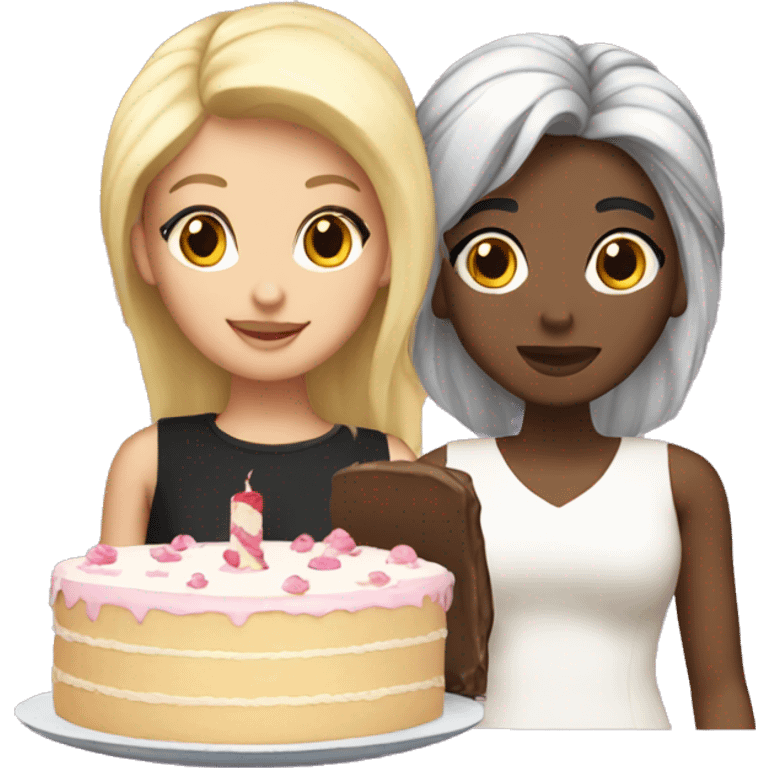 blonde and black hair with a cake emoji