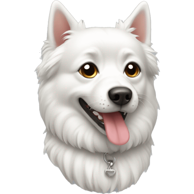 Spitz dog white emoji