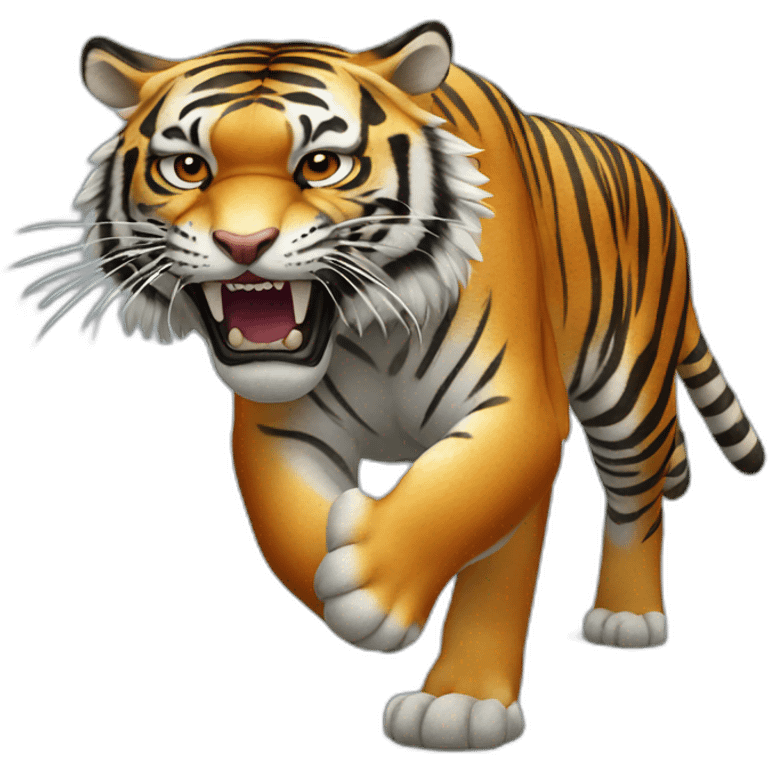 a tiger lunging at its prey emoji