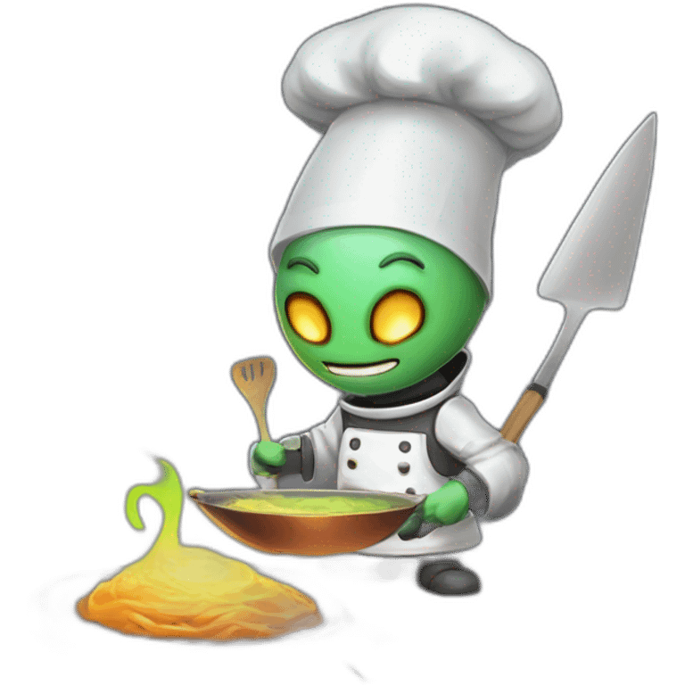 alien chef scifi roguelike rpg style inspired by slay the spire digital art emoji