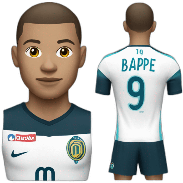 Mbappé avec un maillot de l'OM emoji