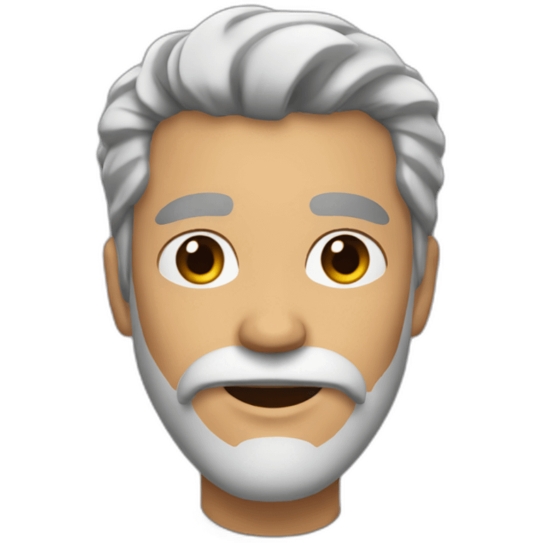 face with a beard, black hair with gray hair emoji