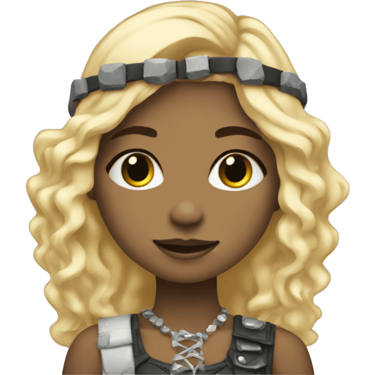 Cute rock girl with blond hair with rock accessories  emoji