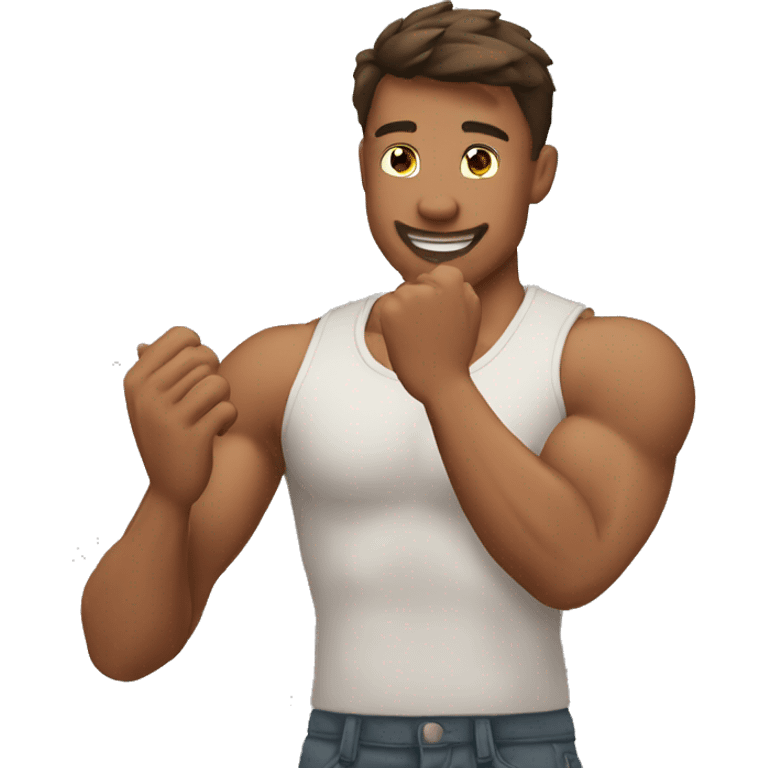 muscular guy clapping emoji