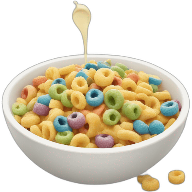 Rainbow cereal with milk  emoji