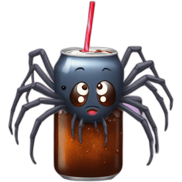 spider drinking cola emoji