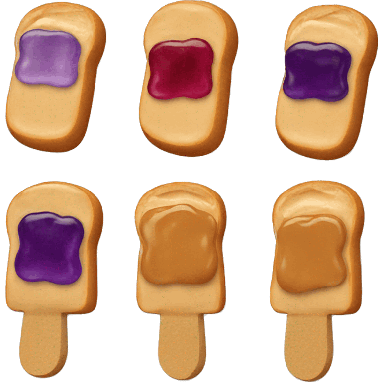 Fingers with peanut butter and jelly emoji