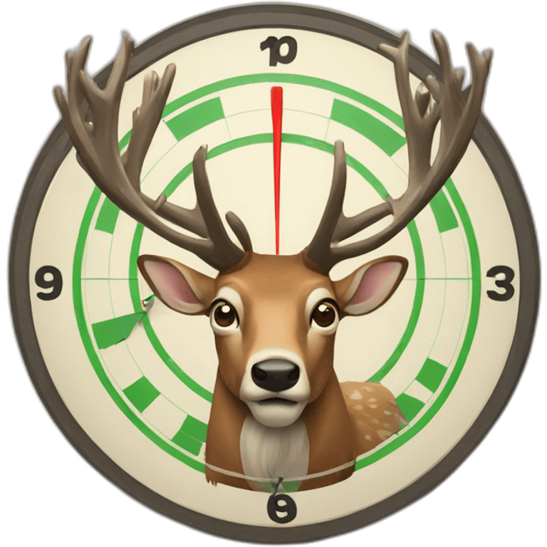 Stag infront of dartboard emoji