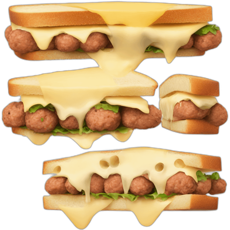 sandwich with hot meat balls and cheese emoji