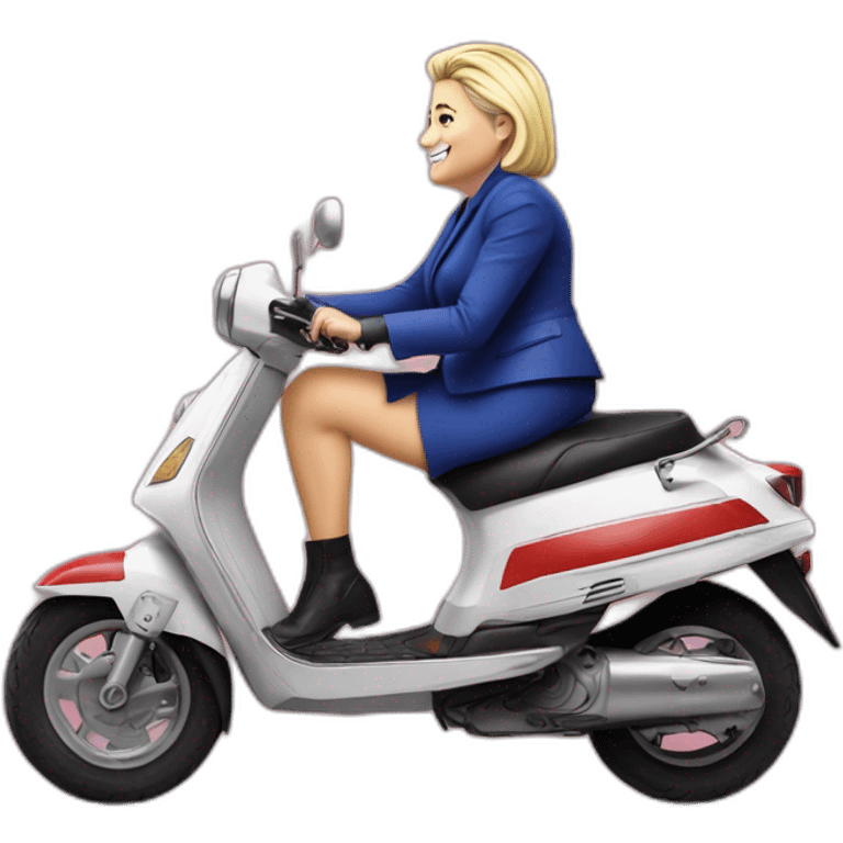 Marine le Pen sur un scooter emoji