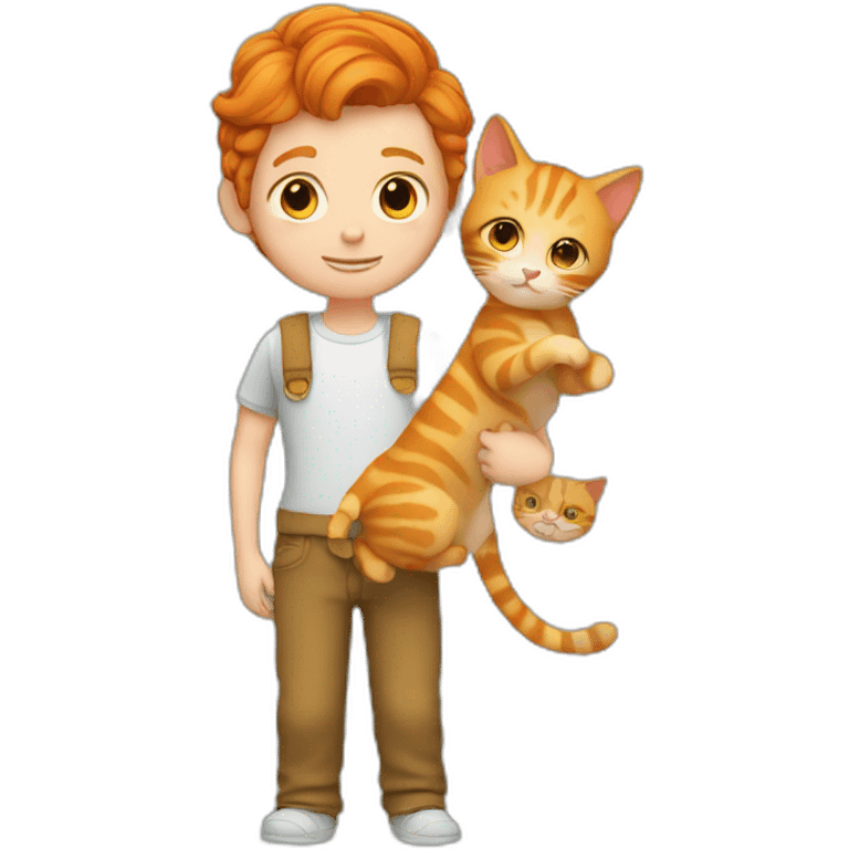 ginger-boy-holding-a-ginger-cat emoji