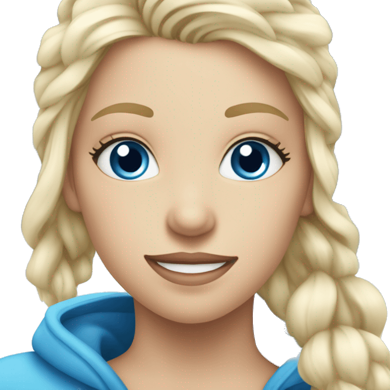 Blued eyed blonde girl ice skating outside emoji