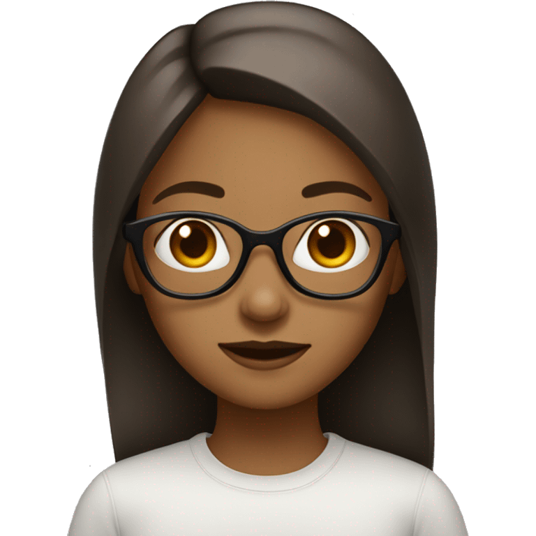 Girl dark blinde with brown glasses  emoji