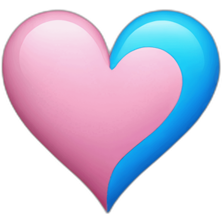 Half blue half pink heart  emoji