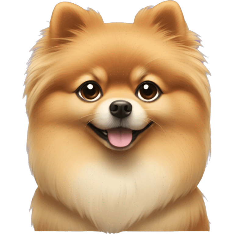 A Pomeranian dog that has a sage coat of hair emoji