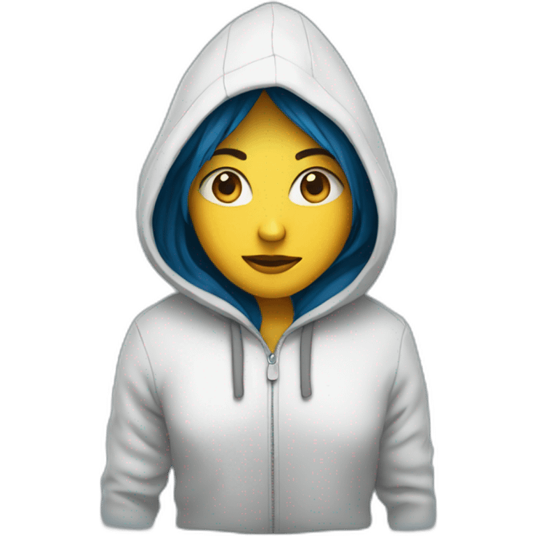 Cath with a hoodie emoji