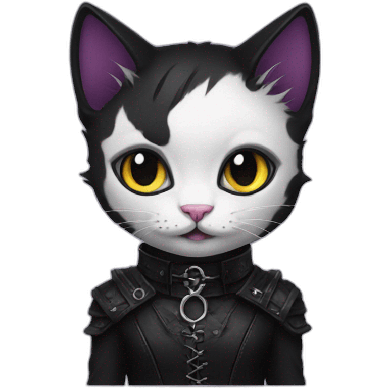 goth kitty emoji