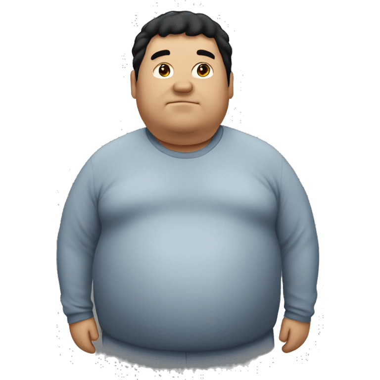 Fat guy with black hair emoji