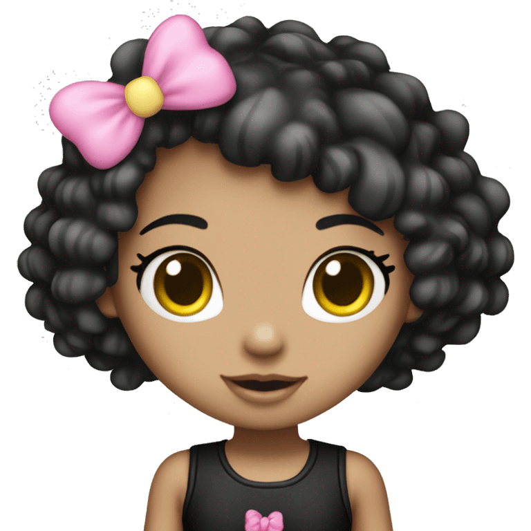 Cute Hello Kitty girl black emoji