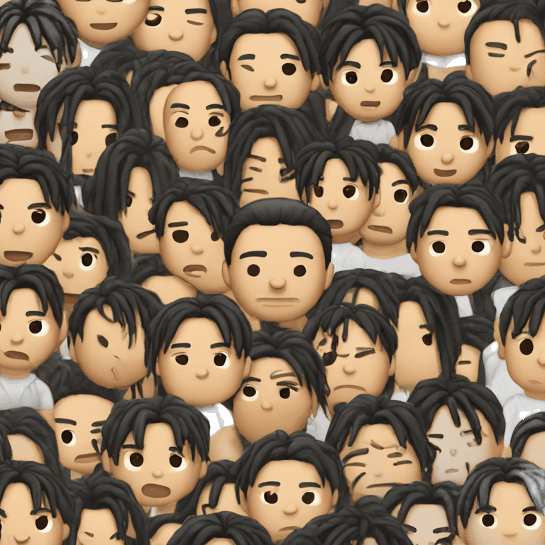 asian guy with black dreads being nonchalant  emoji