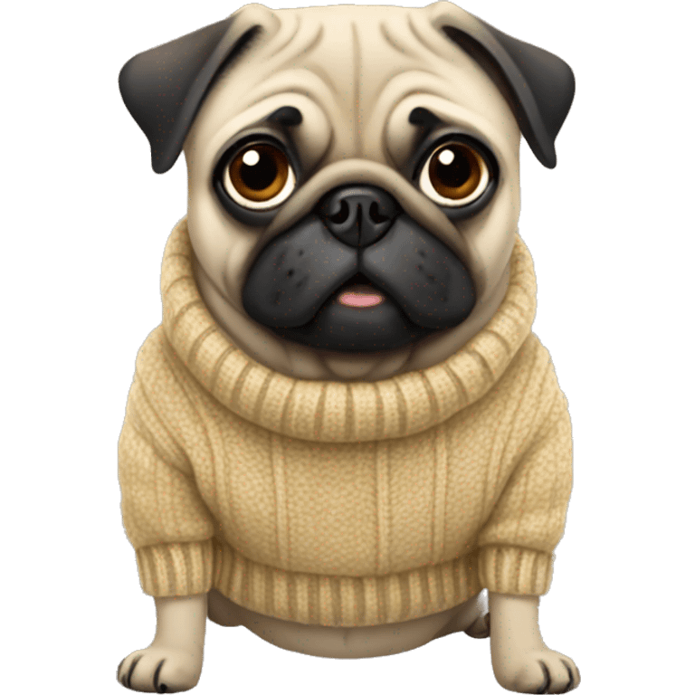 Pug wearing a sweater emoji