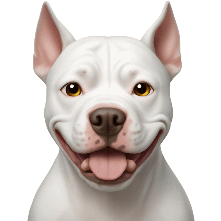 White pitbull face with a lion's mane emoji