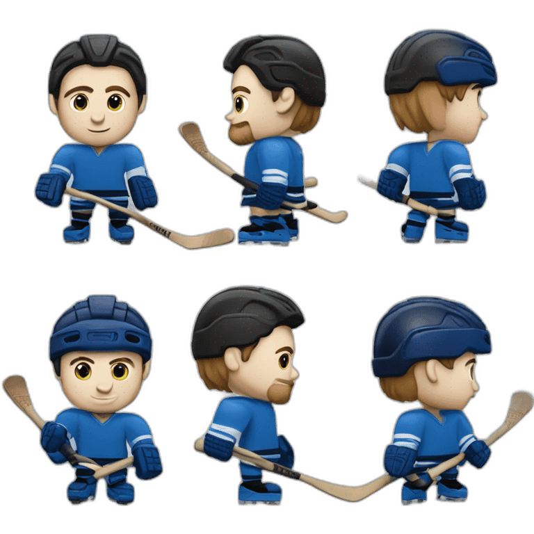 Hockeyeurs habillé de bleu qui se bat emoji