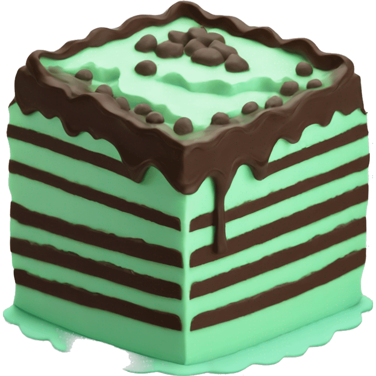 Realistic mint chocolate layered cake emoji