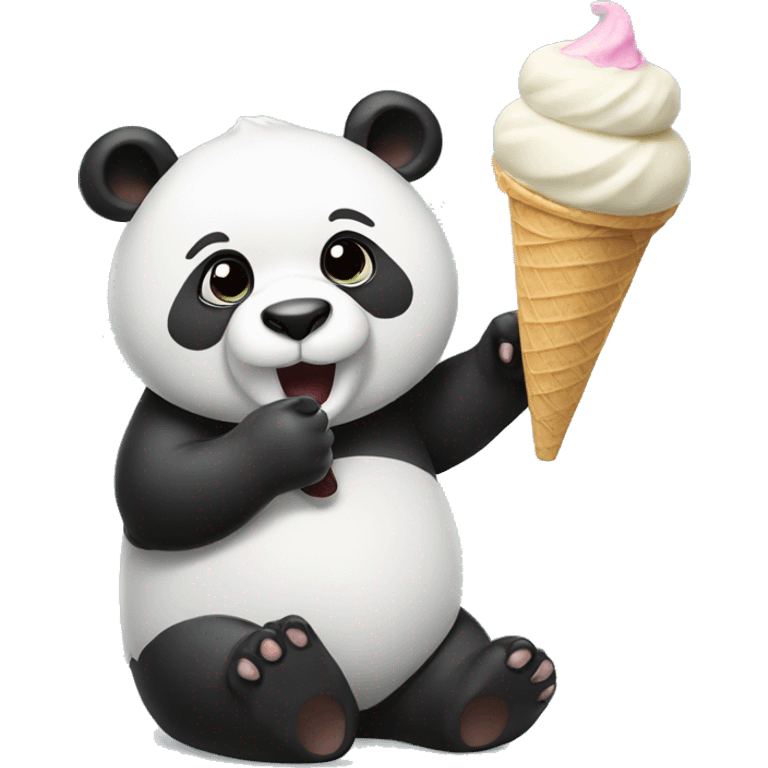 Panda eating ice cream emoji