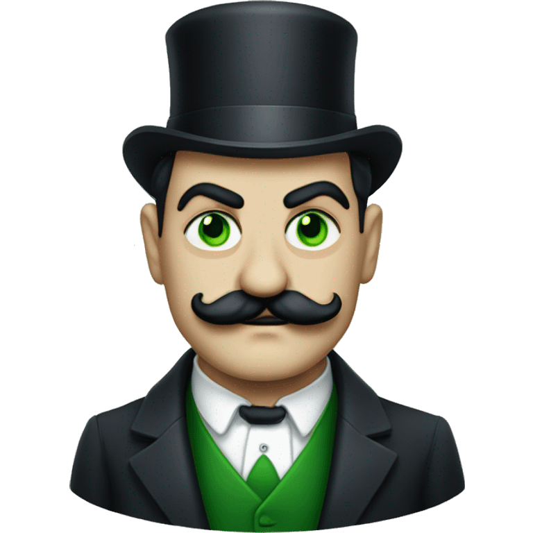 Hercule Poirot with green cat eyes emoji