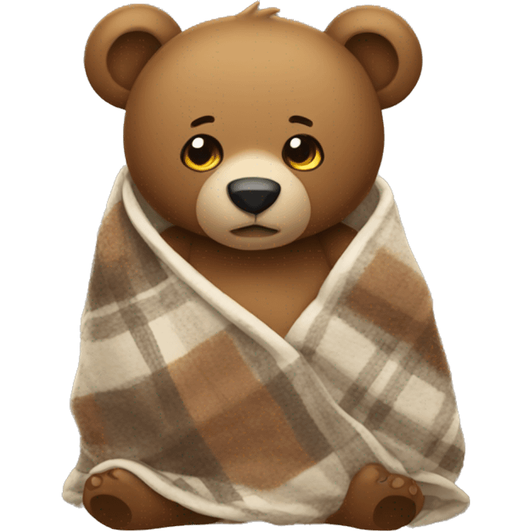 A bear with a blanket wrapped around it emoji