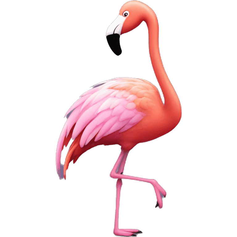 Flamingo tap dancing emoji