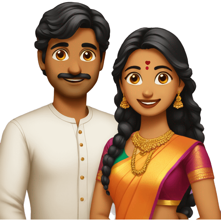 South Indian couples emoji