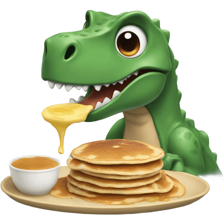 Dinosaur eating pancakes  emoji