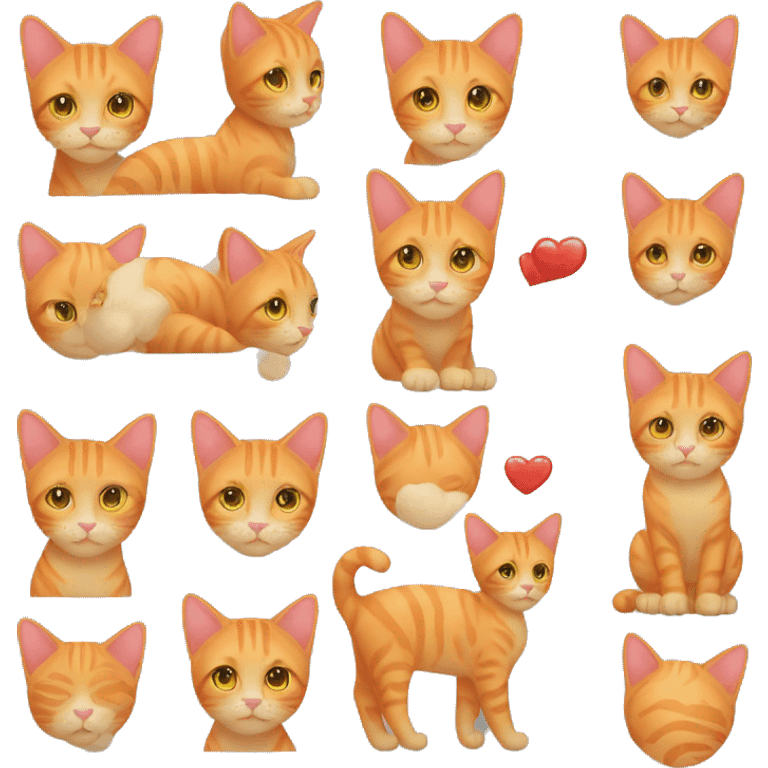 Orange tabby cat with a heart  emoji