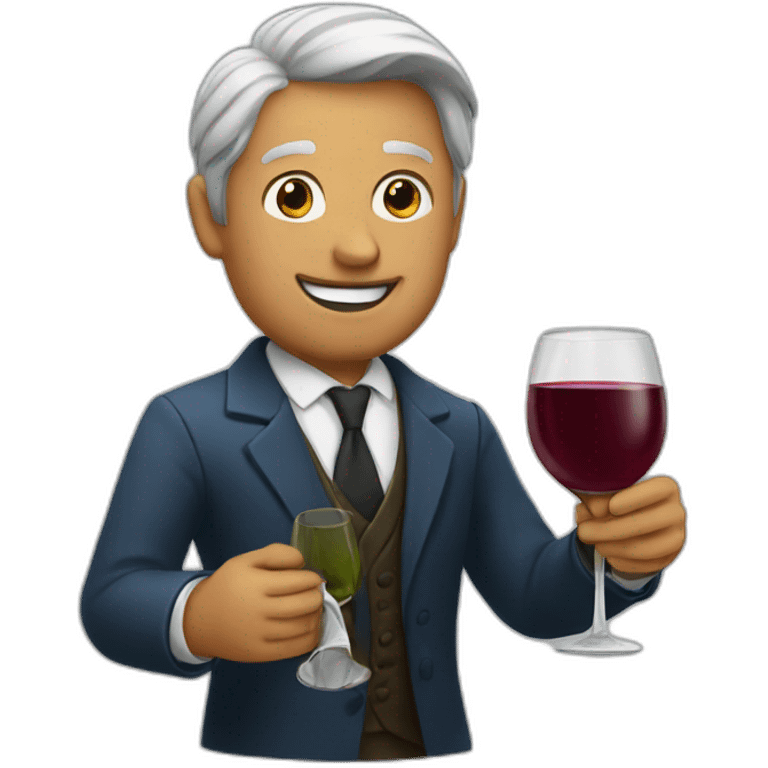 Gentleman offering wine emoji