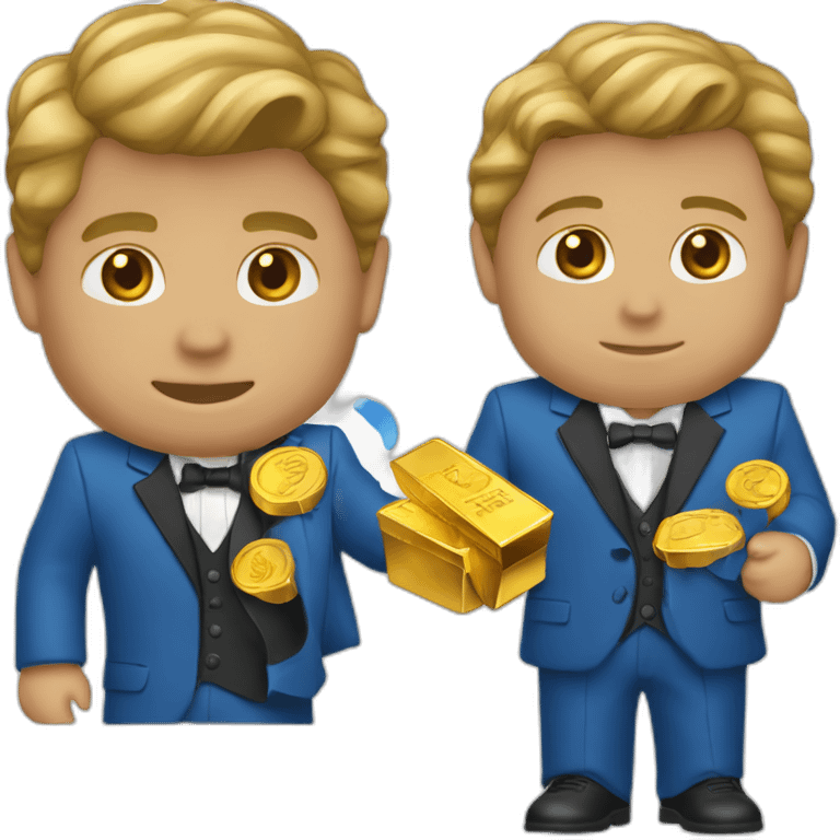 posh-man-with-blue-suit-offering-goldbar  Download emoji emoji