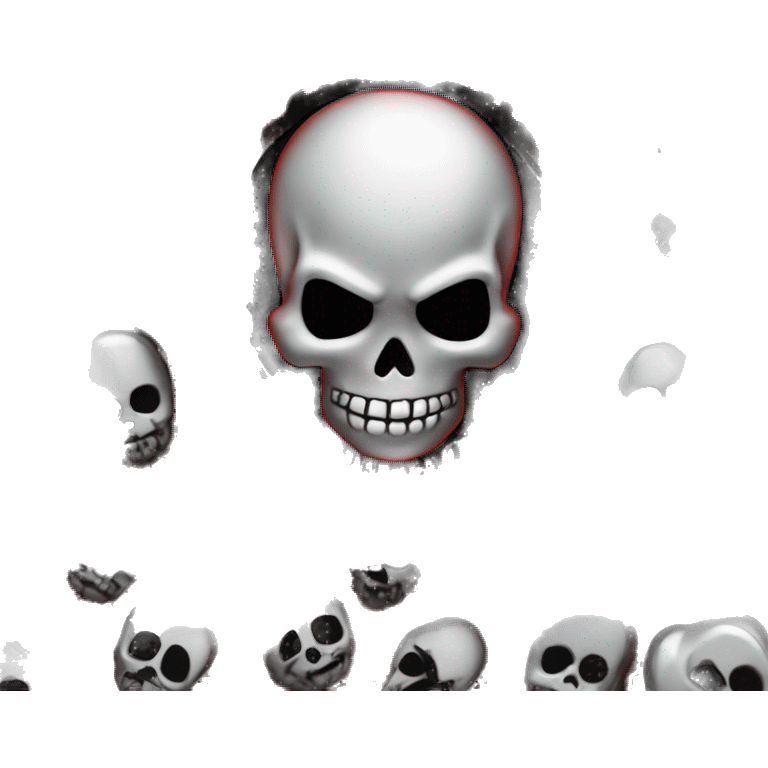 Texas Tech big logo, 3 deminsional detail Ed layers backdrop many tiny scary human skulls. Blurred behind shiny multi dimension TECH word , goth bold font standing out red black barely shapes of silver throughout   emoji