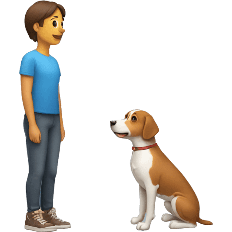 person and dog looking up  emoji