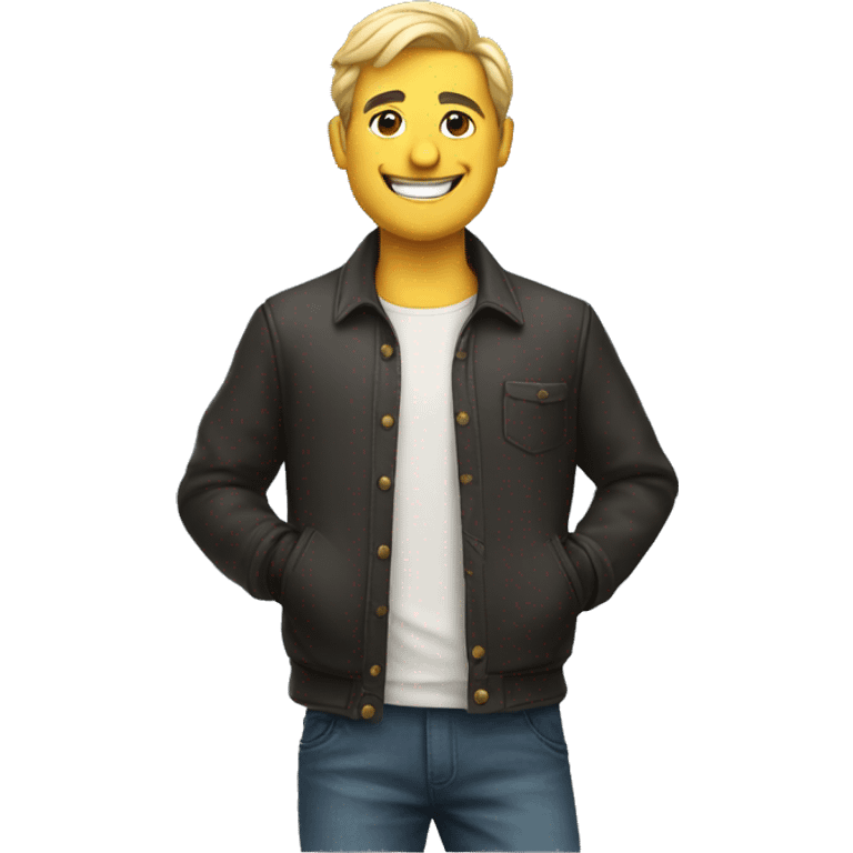 Man wearing a nice outfit smiling  emoji