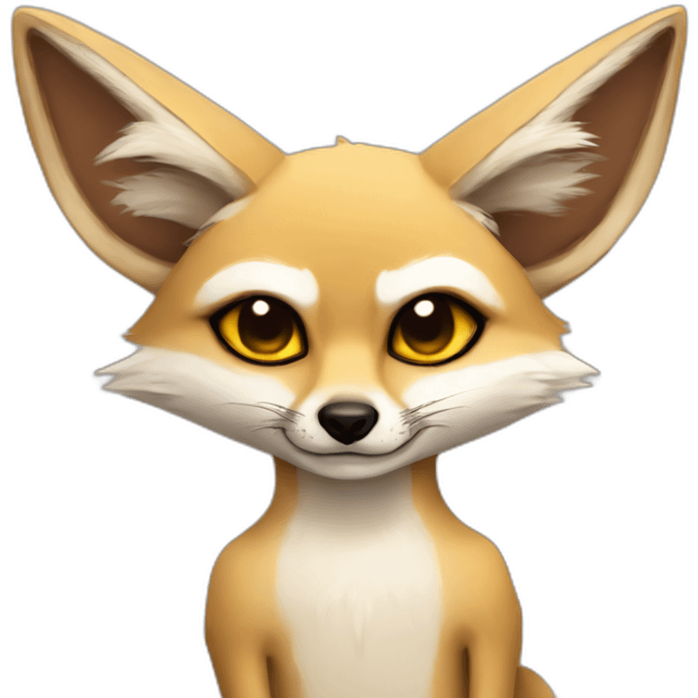 Jackal hugs grumpy fennec fox emoji