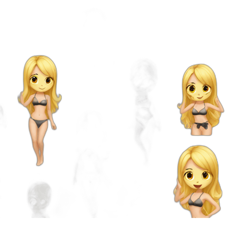 hot catgirl blonde swim suit emoji