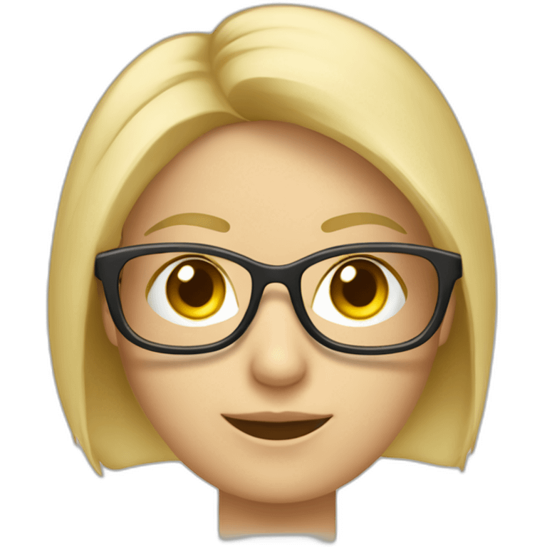 Profesora rubia con gafas equillo de matemáticas  emoji