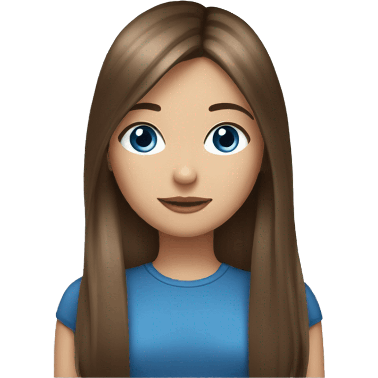 brunette straight hair girl with blue eyes with yorkshire terrier emoji