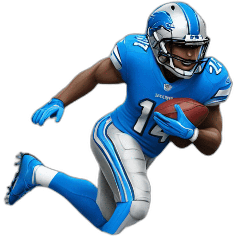 Detroit Lions football player wearing number 14 emoji